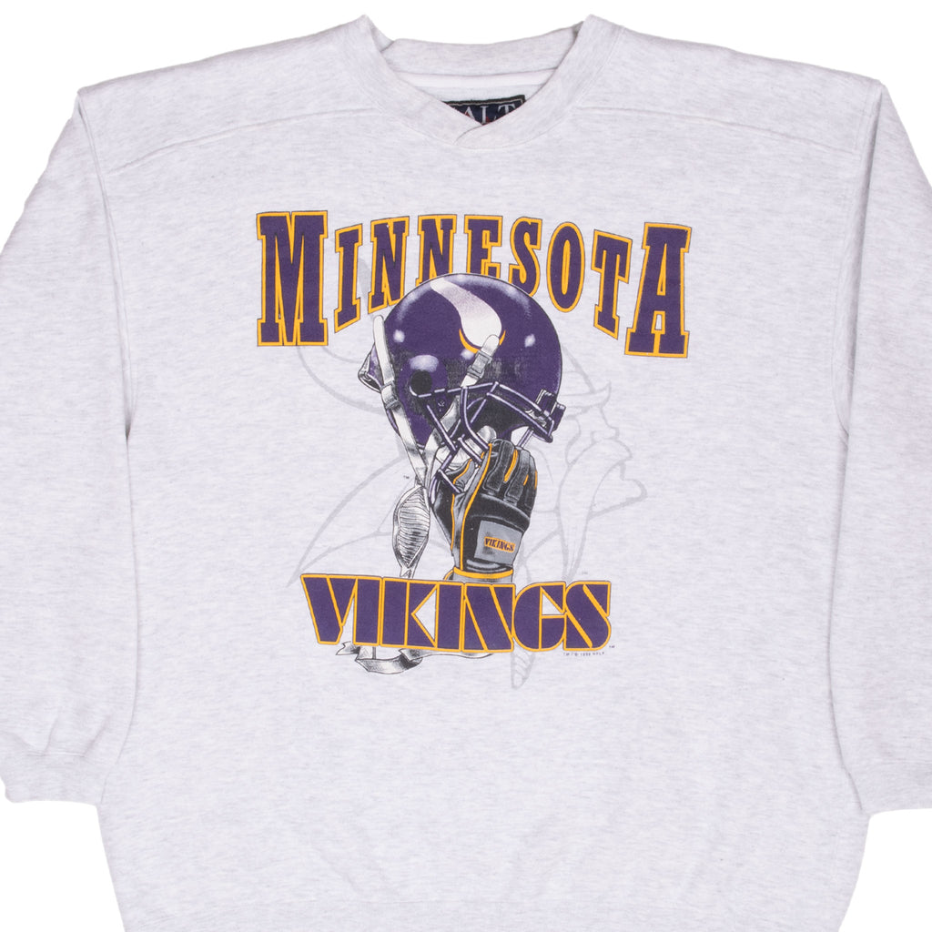 Vintage Nfl Minnesota Vikings 1996 Grey Sweatshirt Size XL