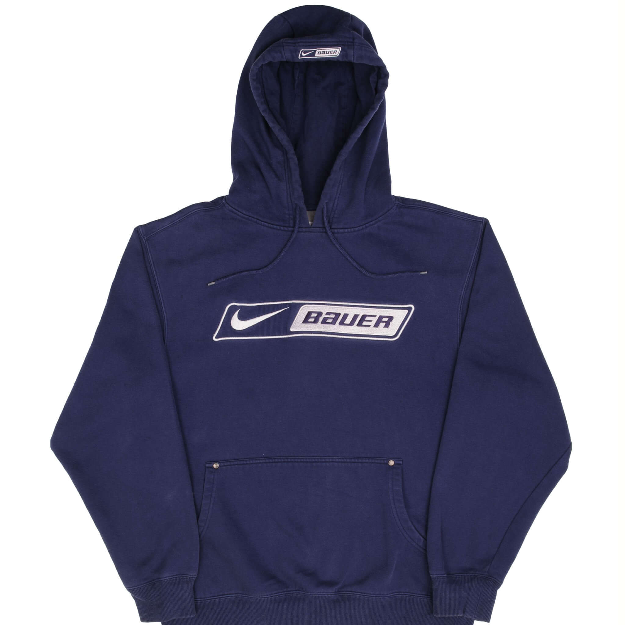 Vintage Nike Baeur Hockey Navy Blue Hoodie Sweatshirt 2000S Size Medium