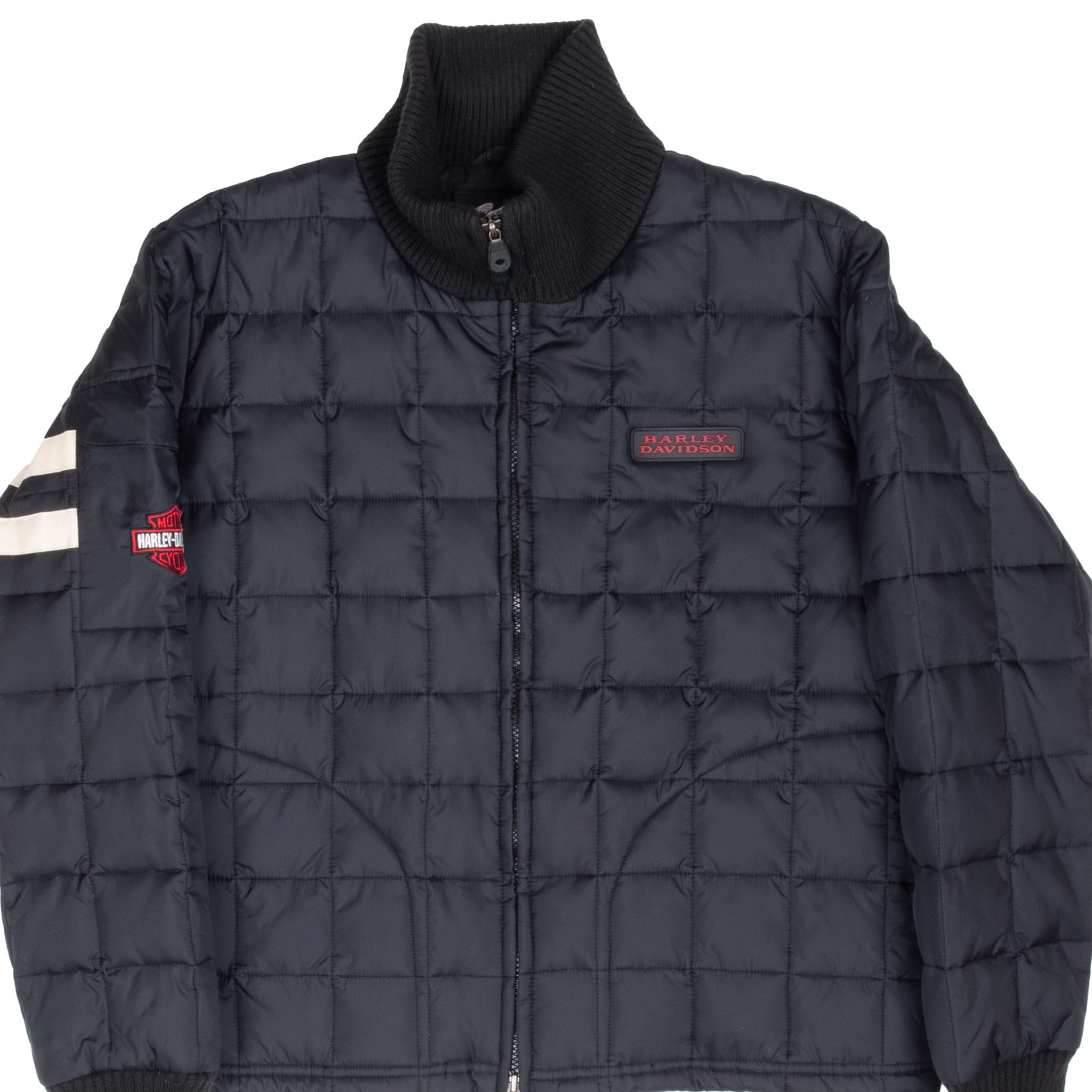 VINTAGE HARLEY DAVIDSON BLACK PUFFER JACKET SIZE LARGE