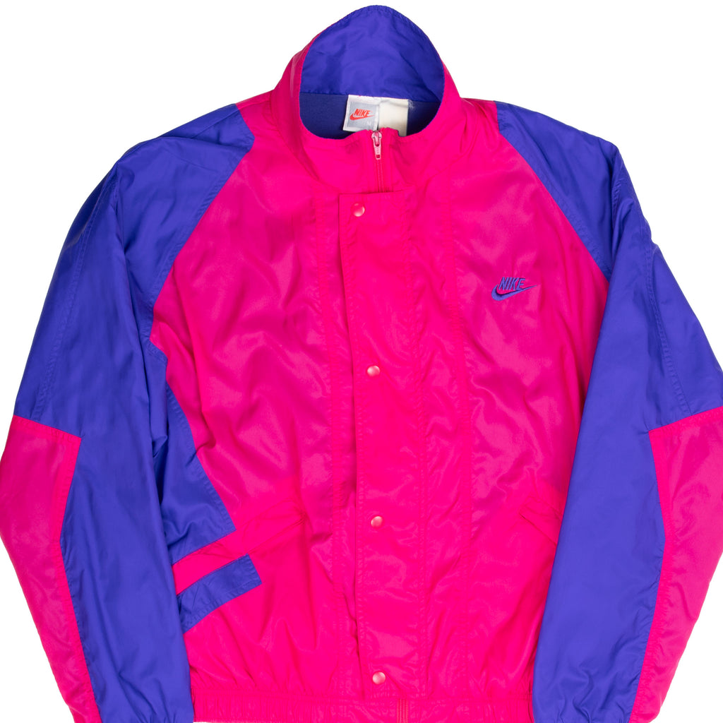Vintage Nike Swoosh Pink Purple Windbreaker Jacket Late 1980S Size Medium