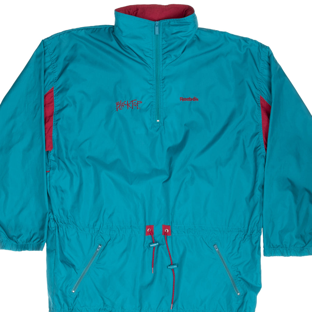 Vintage Reebok Blacktop Turquoise Pullover Windbreaker Jacket 1990S Size Large