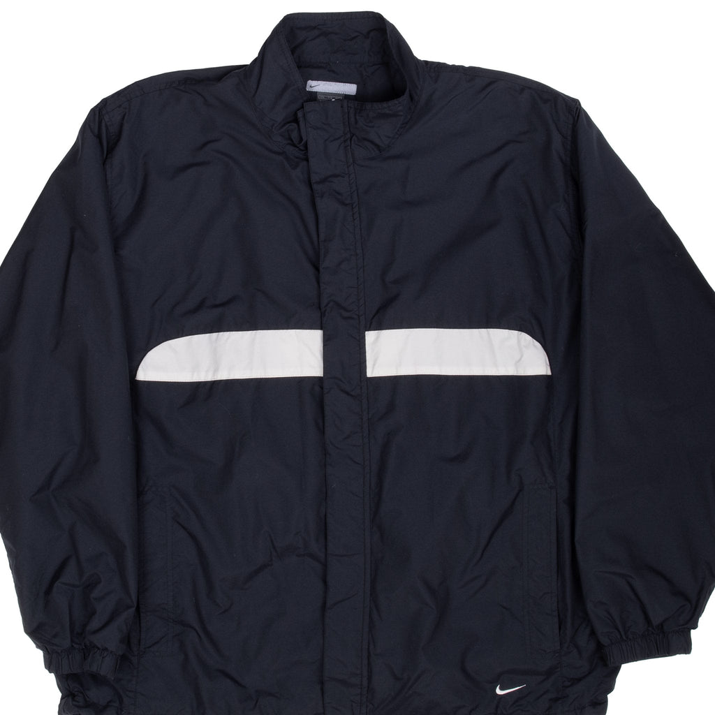 VINTAGE NIKE BLACK WINDBREAKER JACKET 2000S SIZE 2XL