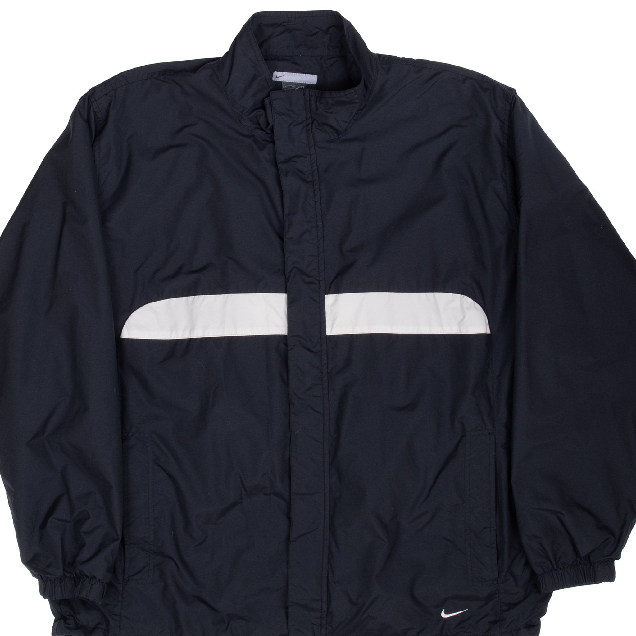 VINTAGE NIKE BLACK WINDBREAKER JACKET 2000S SIZE 2XL