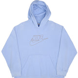 Vintage Nike Spellout Swoosh Blue Hoodie Sweatshirt 2000S Size XL