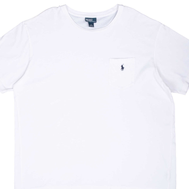 Vintage Polo Ralph Lauren White Pocket Tee Shirt 1990S Size 2XL
