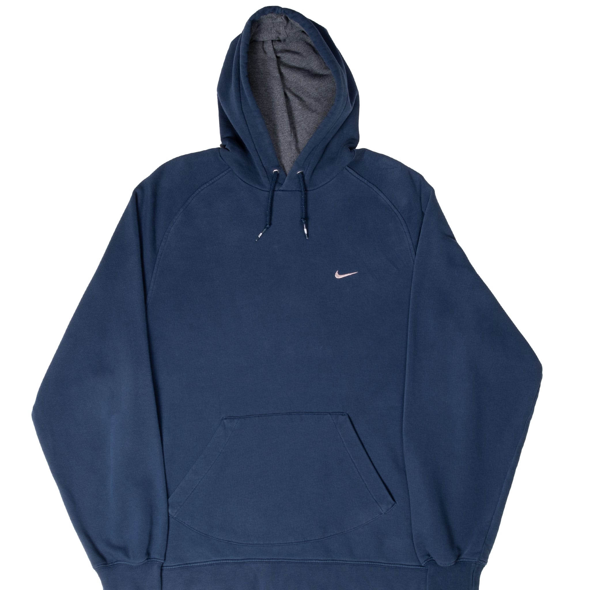 VINTAGE NIKE CLASSIC SWOOSH NAVY BLUE HOODIE SWEATSHIRT 2000S LARGE