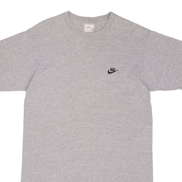 Vintage Nike Gray Classic Swoosh Tee Shirt 1990S Size Medium Made In USA