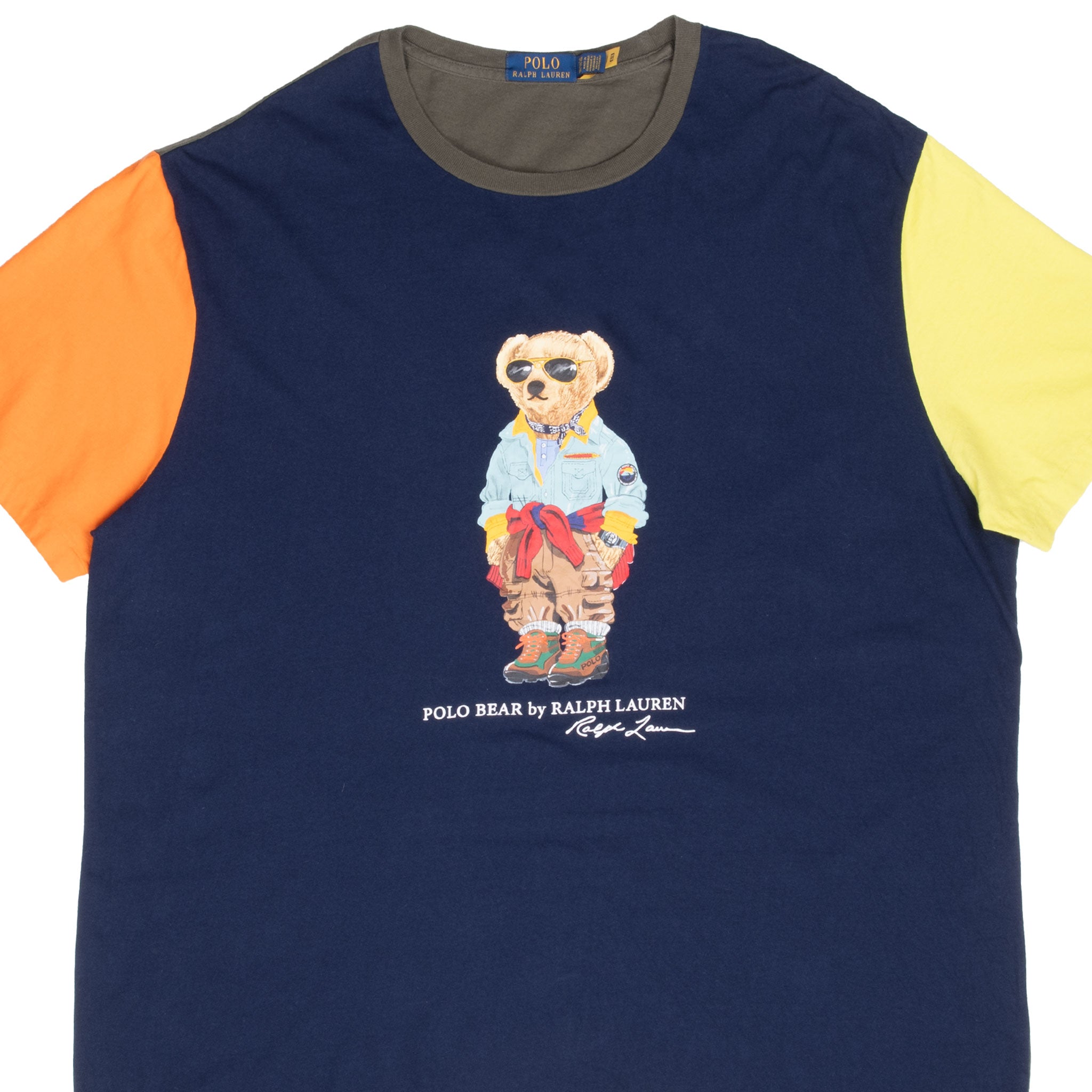 Vintage Polo Bear Ralph Lauren Blue Tee Shirt Size 2XL Big With Single Stitch Sleeves