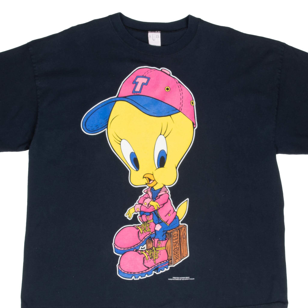 Vintage Looney Tunes Tweety 1995 Tee Shirt Size XL Made In Usa With Single Stitch Sleeves