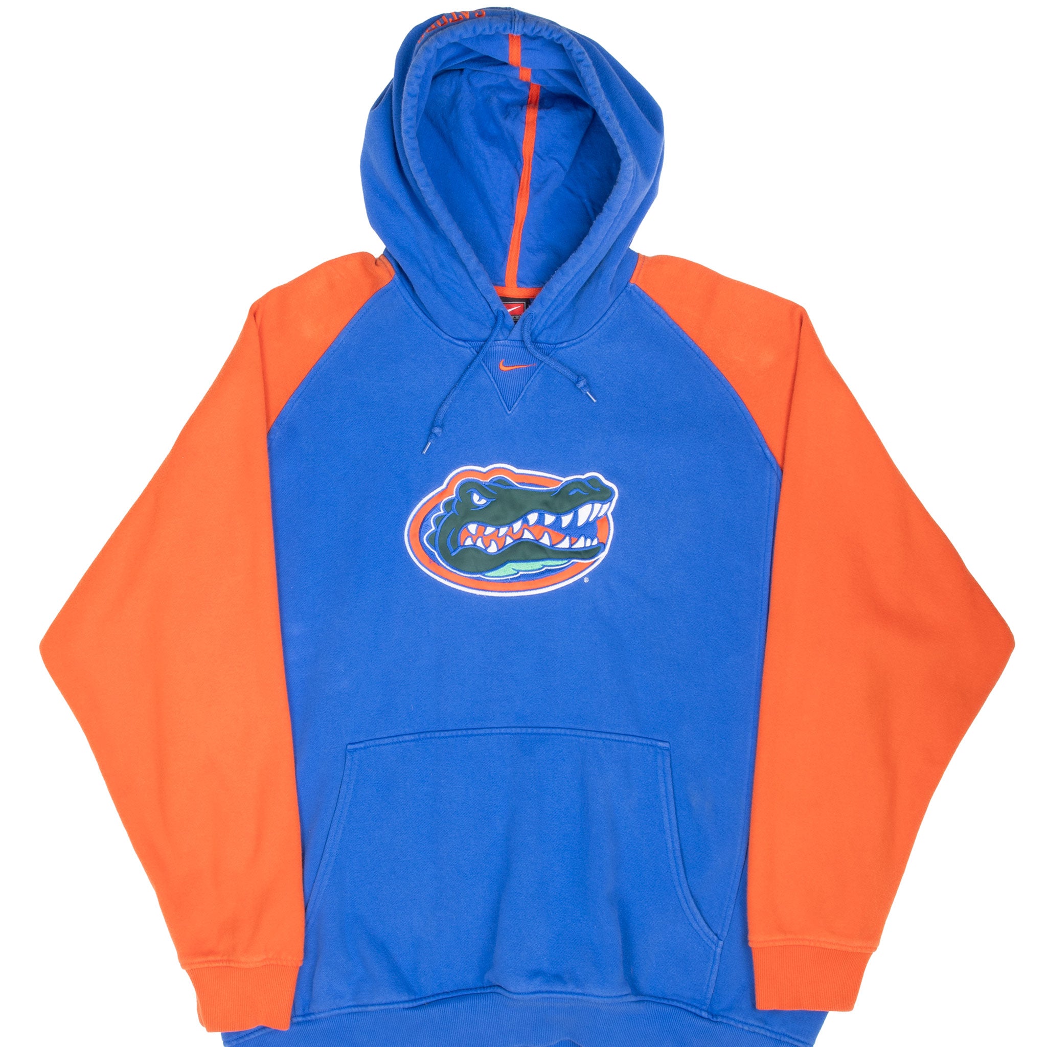 Vintage Nike Center Swoosh Florida Gators Blue Hoodie Sweatshirt 1990S Size XL