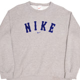Vintage Gray Nike Centered Swoosh Sweatshirt 90s Size XL Made In USA