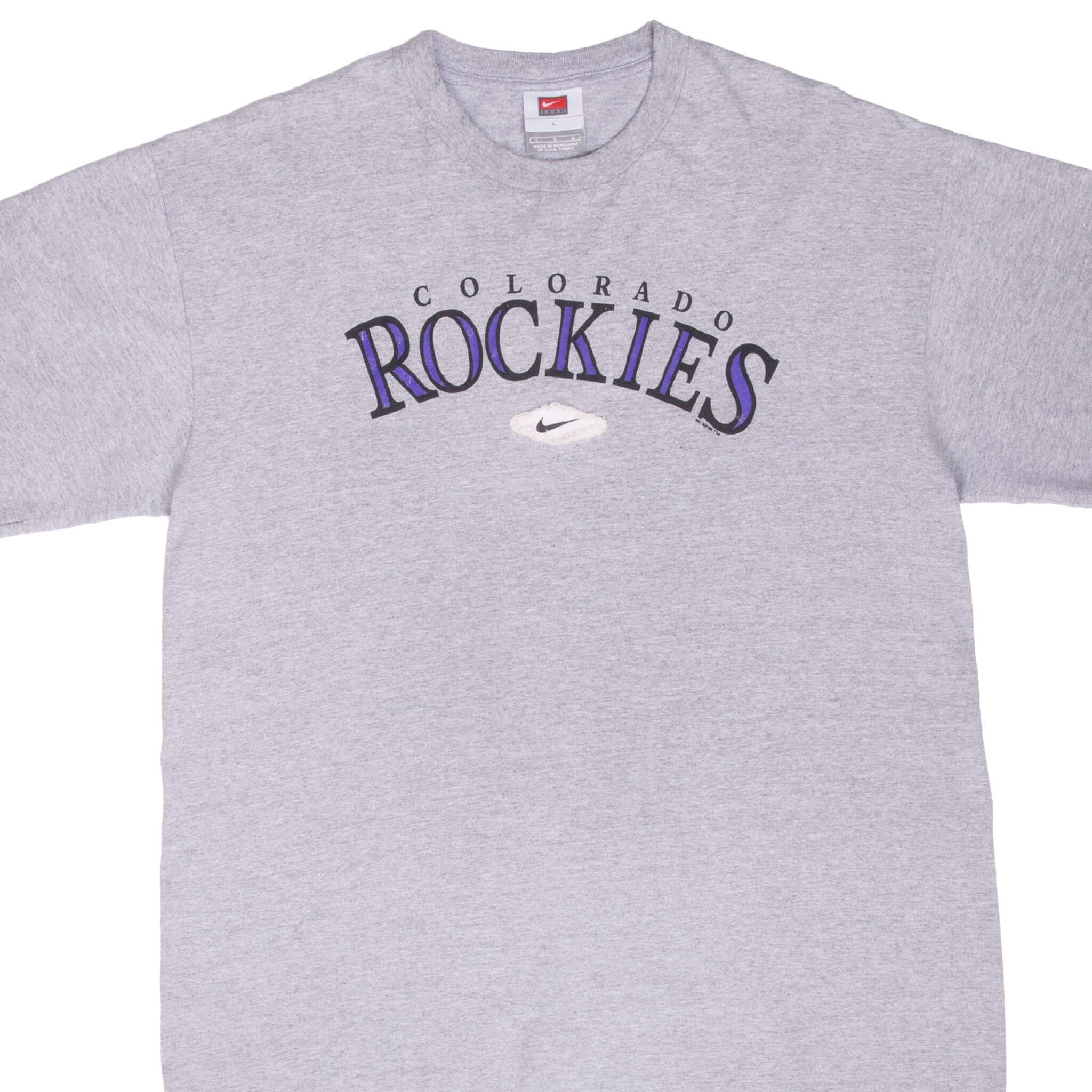 Vintage Mlb Colorado Rockies 2006 Grey Nike Tee Shirt Size Large