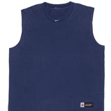 VINTAGE NIKE BASKETBALL CENTER SWOOSH NAVY BLUE TANK TOP TEE SHIRT 2000S XL