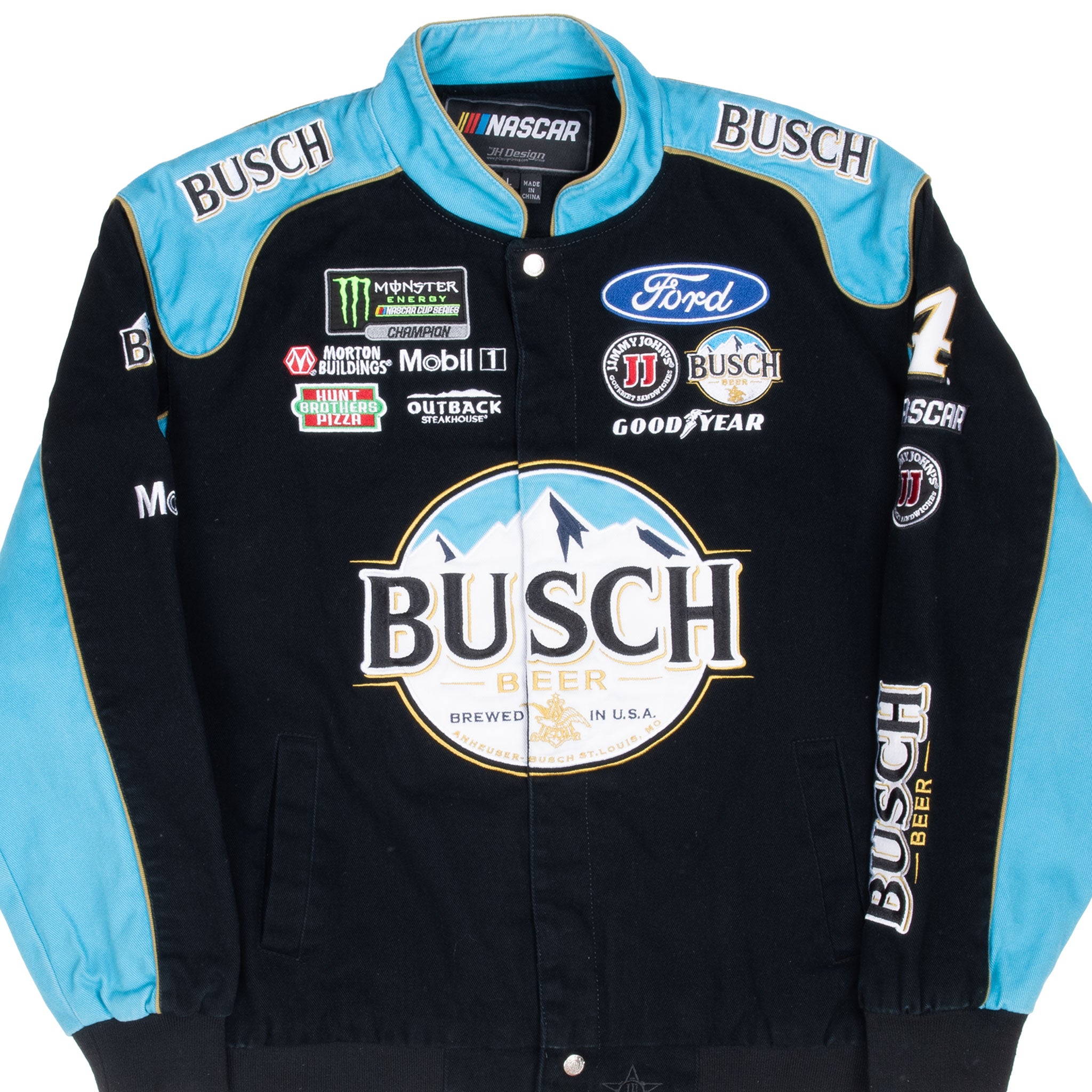 Vintage Nascar Kevin Harvick Busch Racing Jeff Hamilton Jacket 2000S Size Large