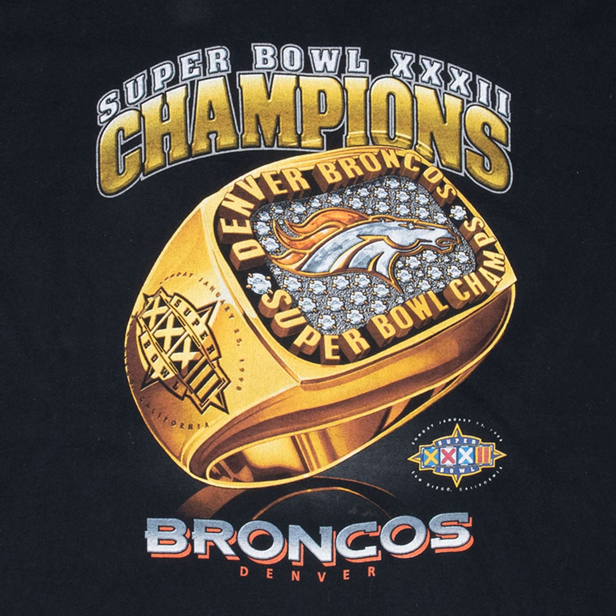 Vintage Nfl Denver Broncos Superbowl Xxxii Champs 1998 Tee Shirt Size 2XL Made In USA