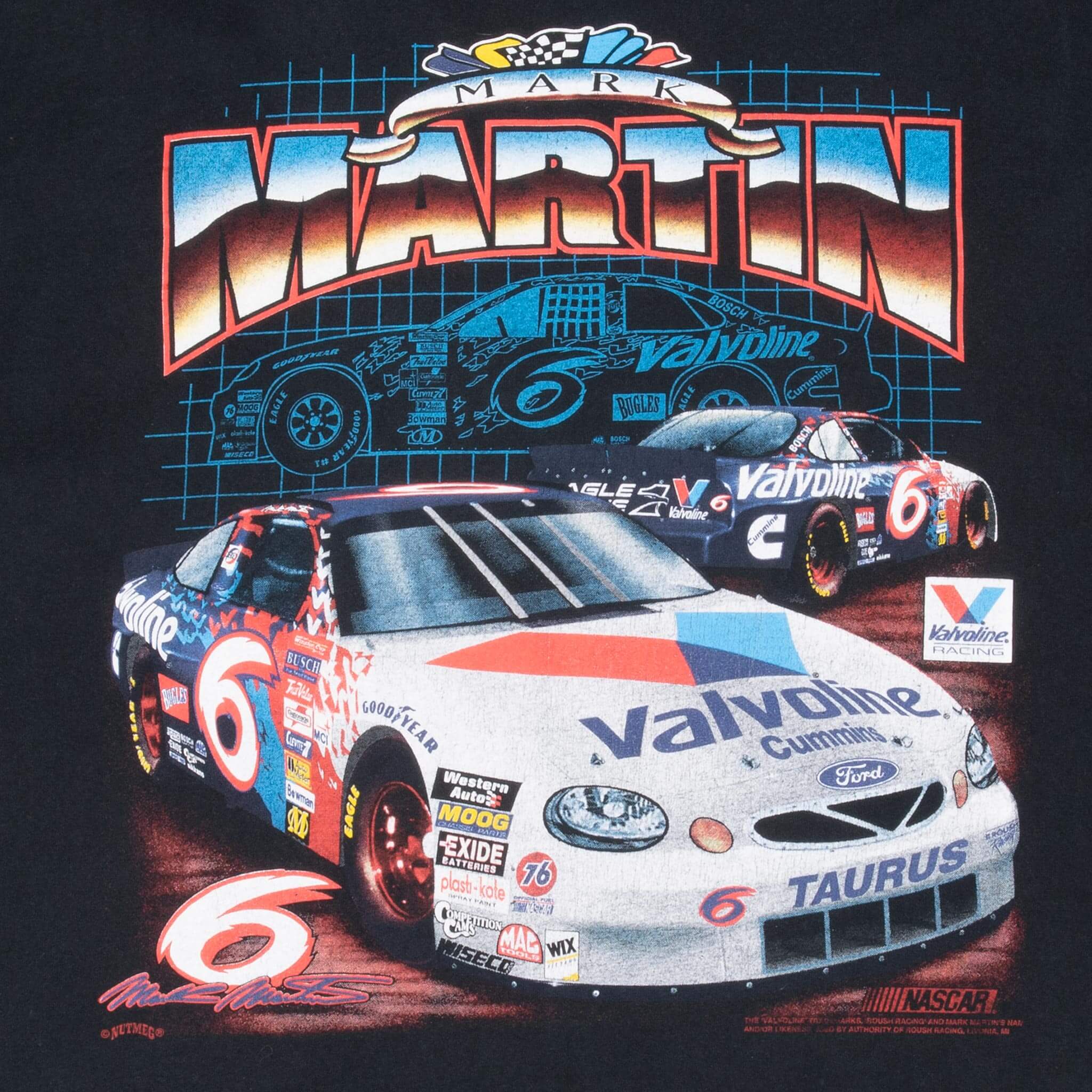 Vintage Nascar Mark Martin 1990S Tee Shirt Size 2XL