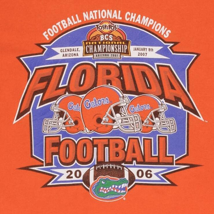Vintage Ncaa Florida Gators National Champions 2006 Tee Shirt Size Medium