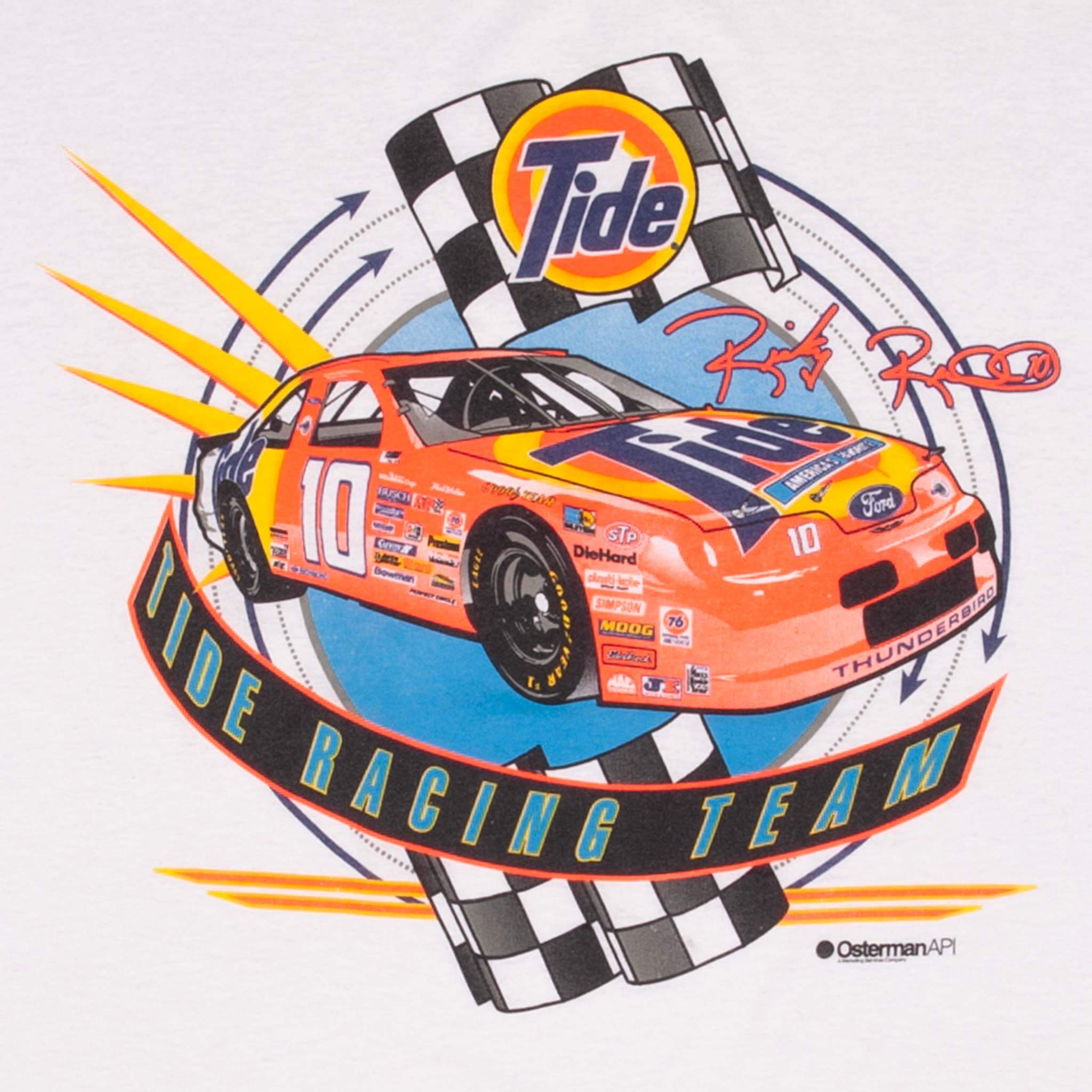 VINTAGE NASCAR TIDE RACING RICKY RUDD TEE SHIRT 1990S SIZE LARGE MADE IN USA