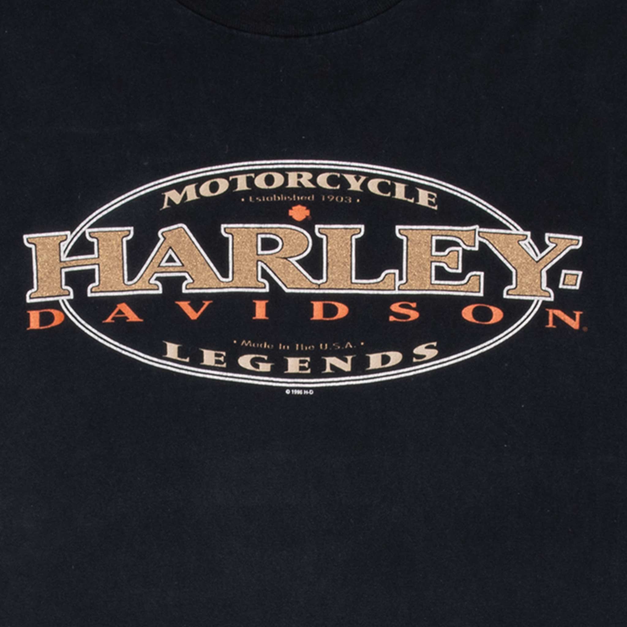 Vintage Harley Davidson Las Vegas Tee Shirt 1996 Size 2XL Made In Usa With Single Stitch Sleeves