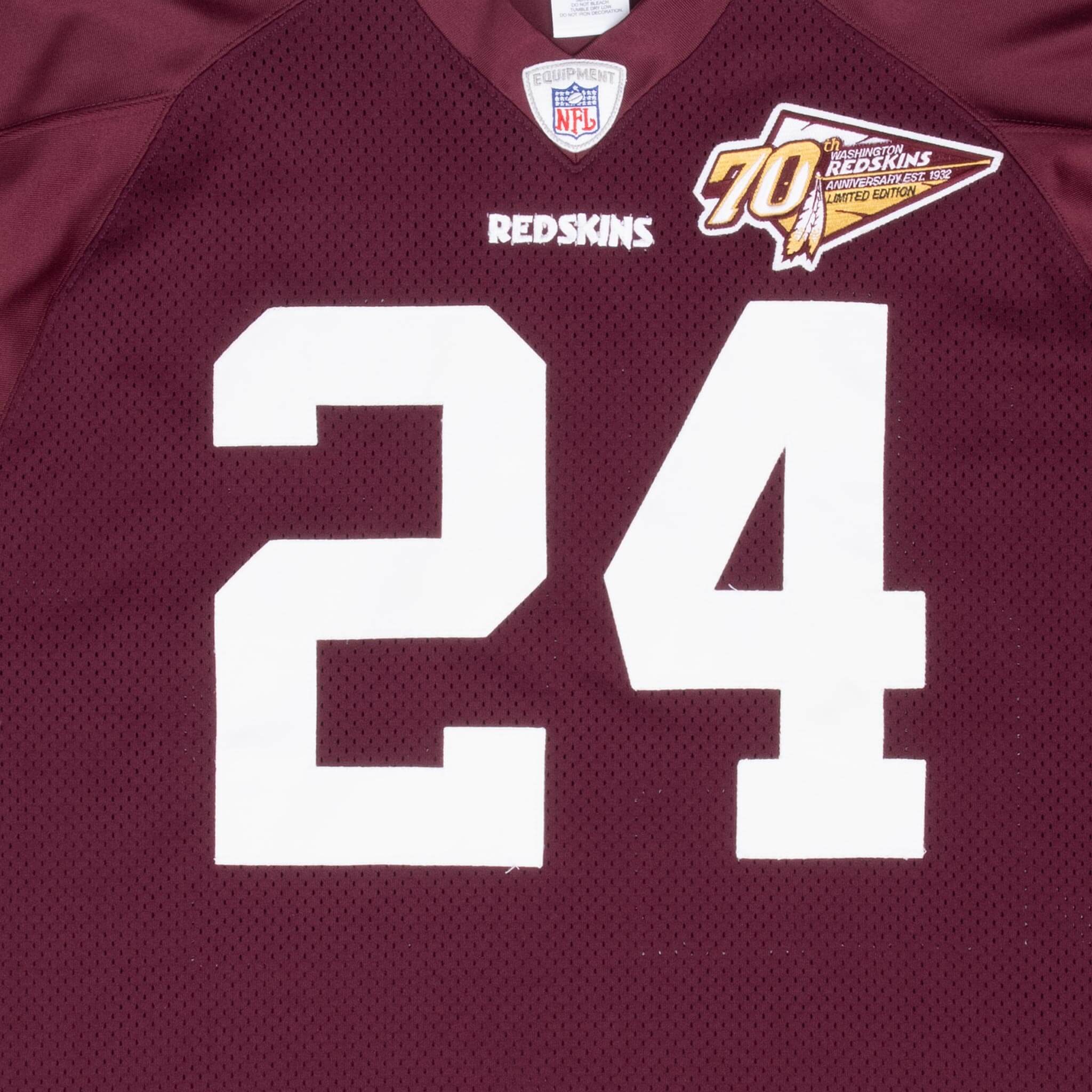 Vintage Nfl Washington Redskins #24 70Th Anniversary Reebok Jersey 2002 Size 54