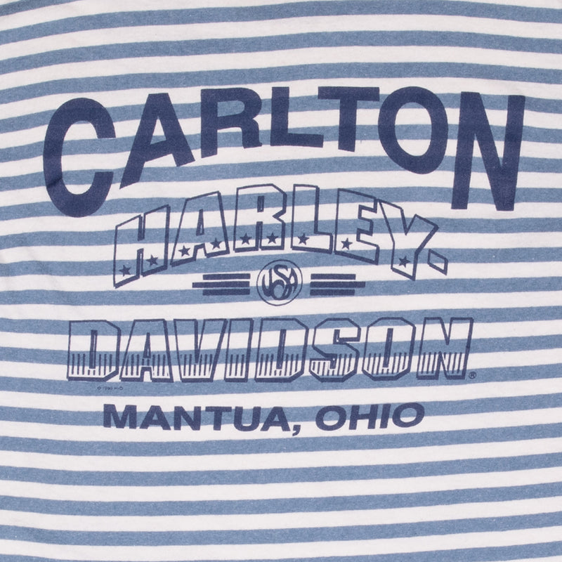 Vintage Harley Davidson Calton Mariniere Tee Shirt 1995 Size Medium Made In Usa With Single Stitch Sleeves