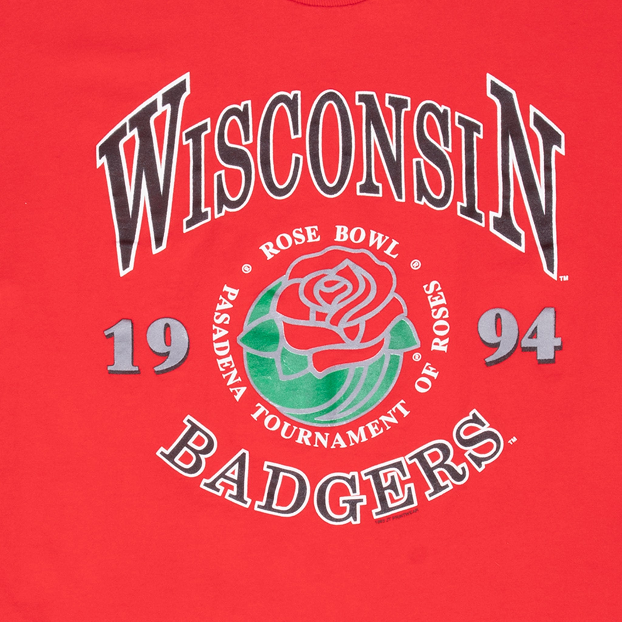 Vintage Ncaa Wisconsin Badgers Rose Bowl 1994 Tee Shirt Size XL Made In Usa