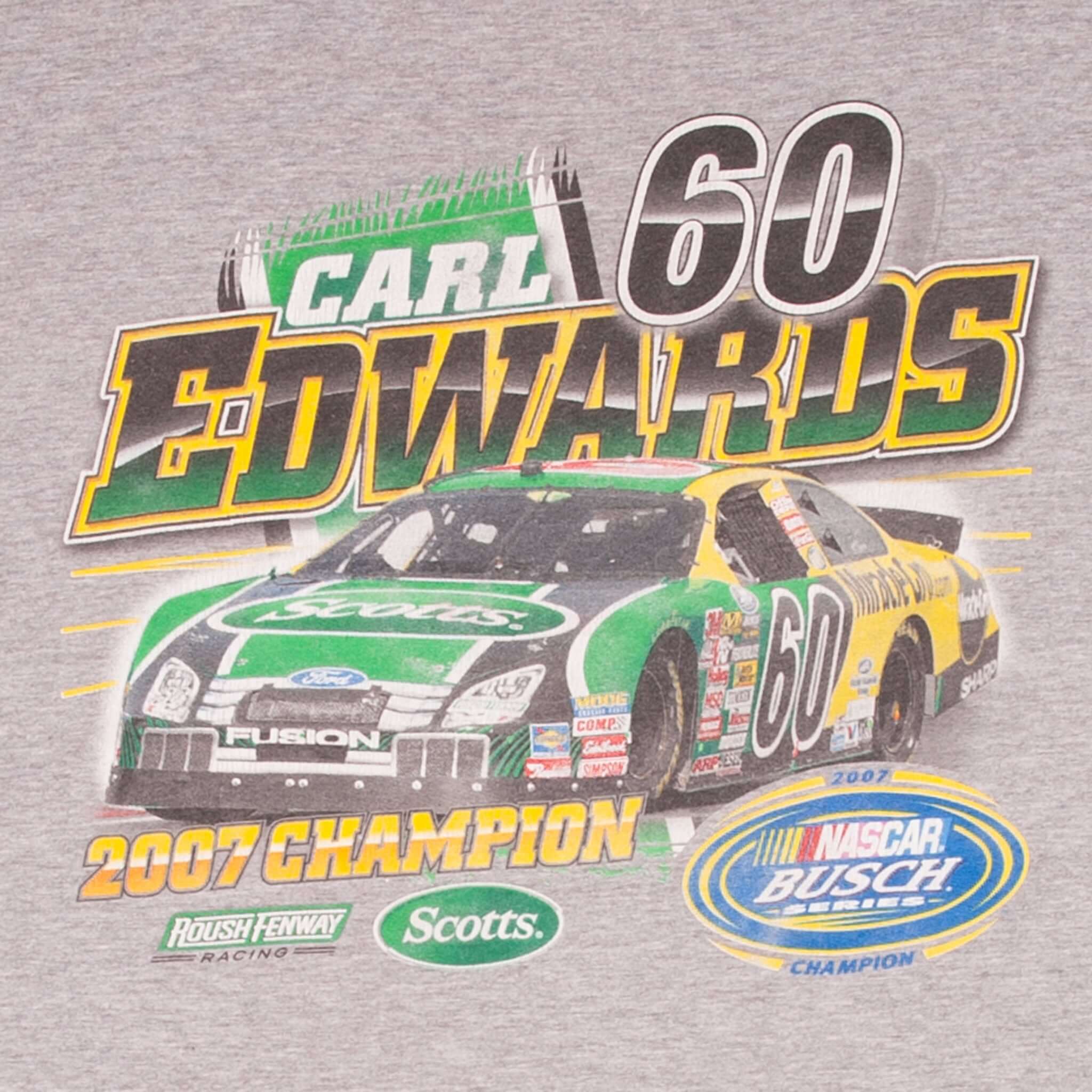 Vintage Nascar Carl Edwards Busch Series Champion 2007 Tee Shirt Size XL