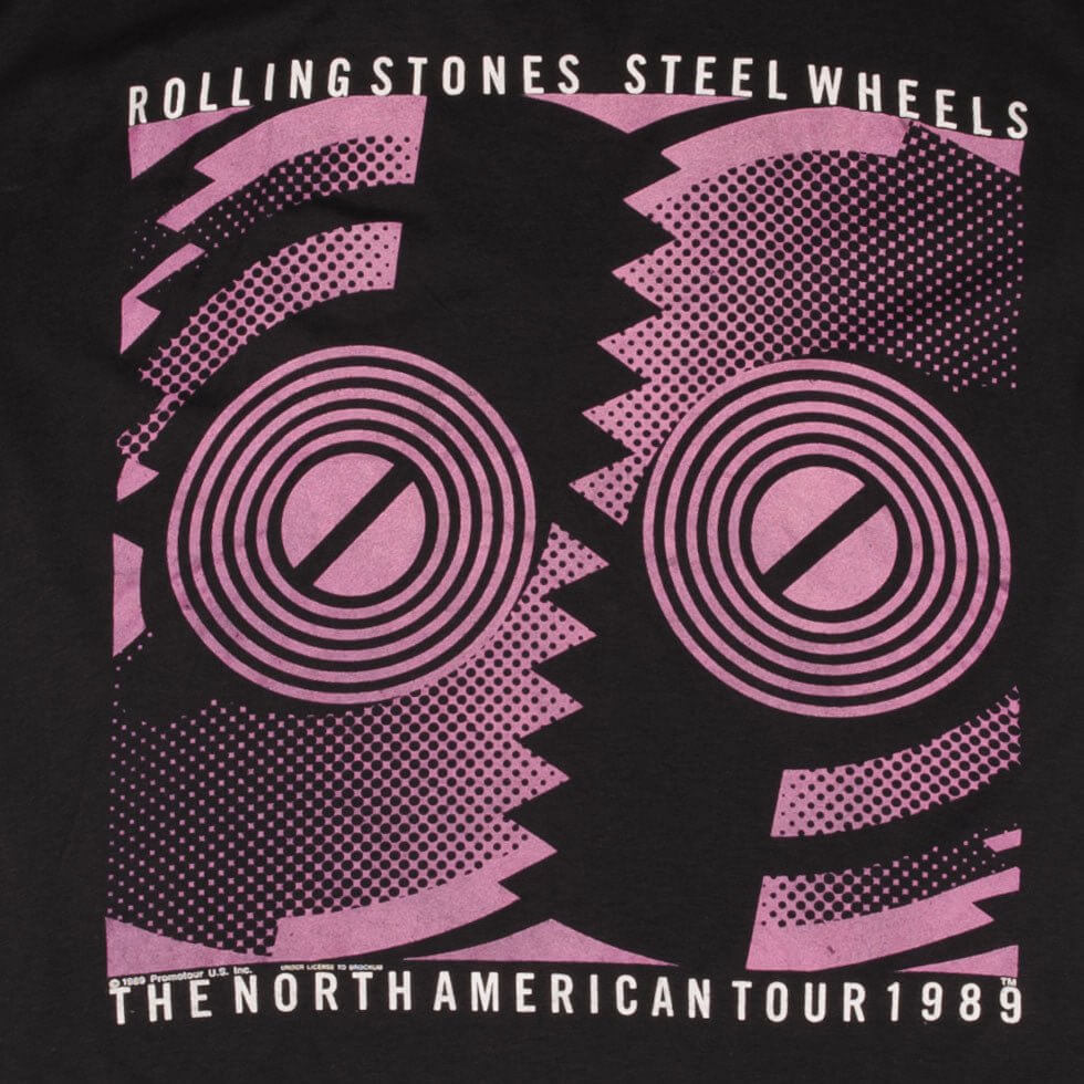 Vintage Rolling Stones The North American Tour Brockum Tee Shirt 1989 Size Small Made in USA With Single Stitch Sleeves
