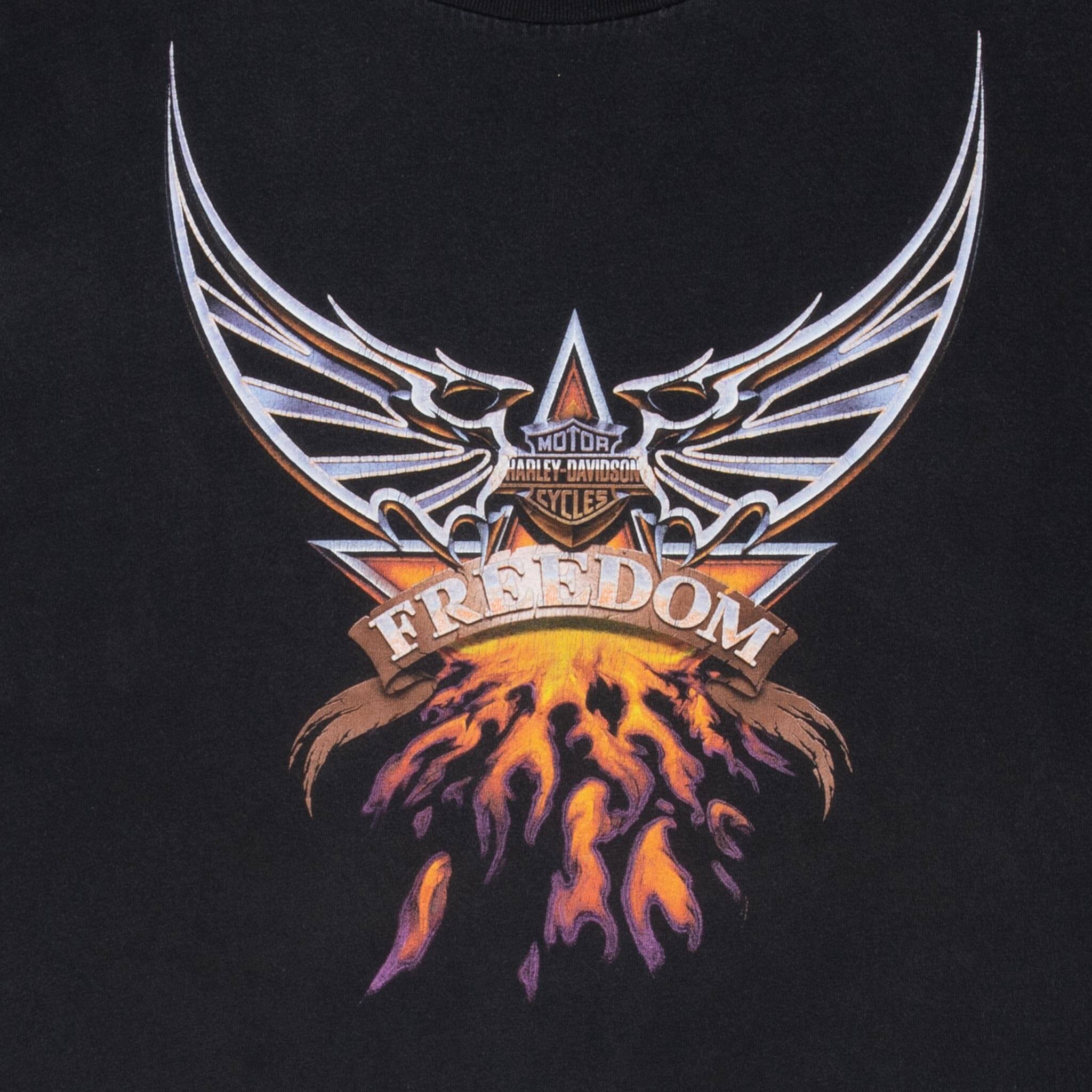 Vintage Harley Davidson Eagle Dragon Tee Shirt 2000 Size 2XL Made In Usa