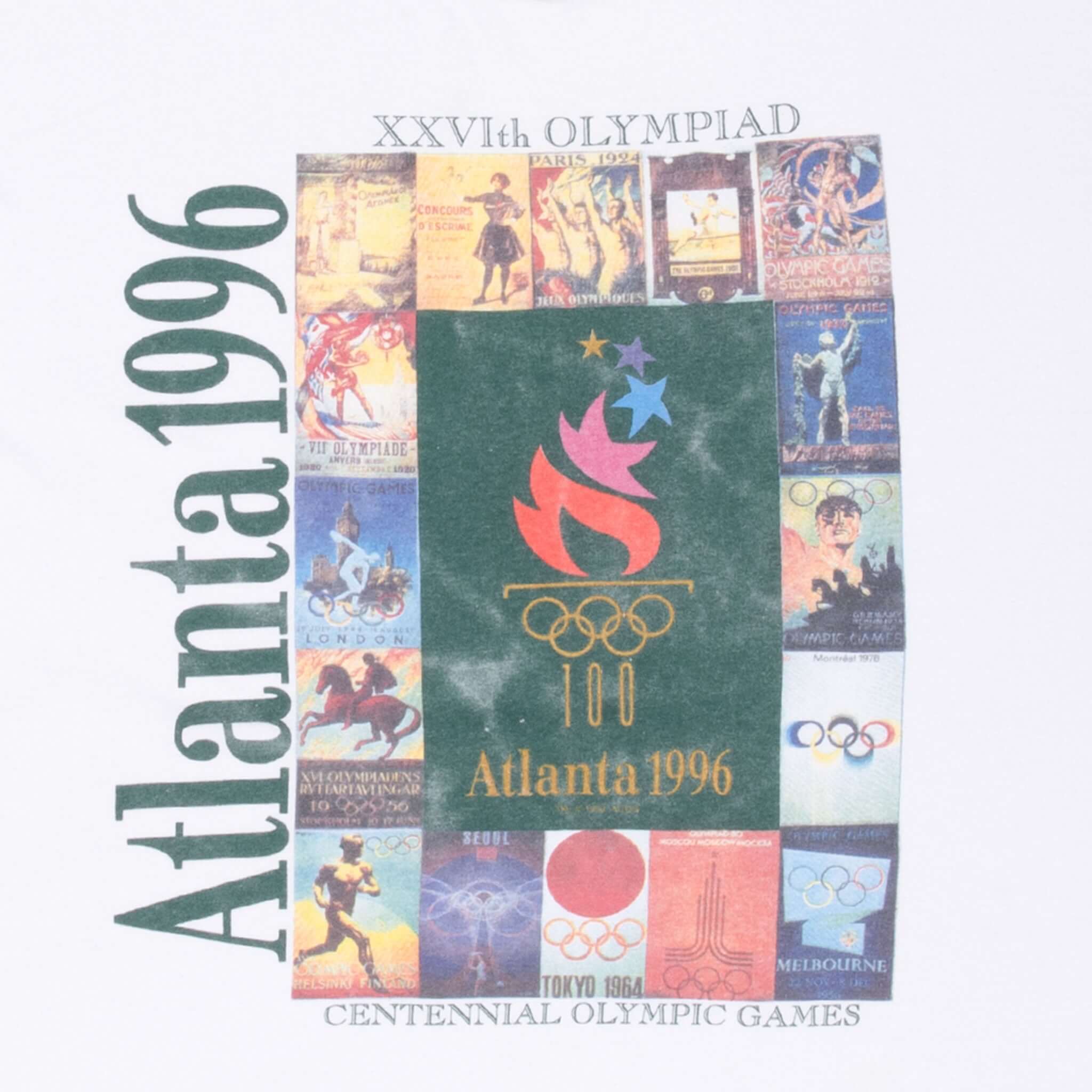 Vintage Champion Atlanta Olympics 1996 Tee Shirt Size Large Made In Usa With Single Stitch Sleeves