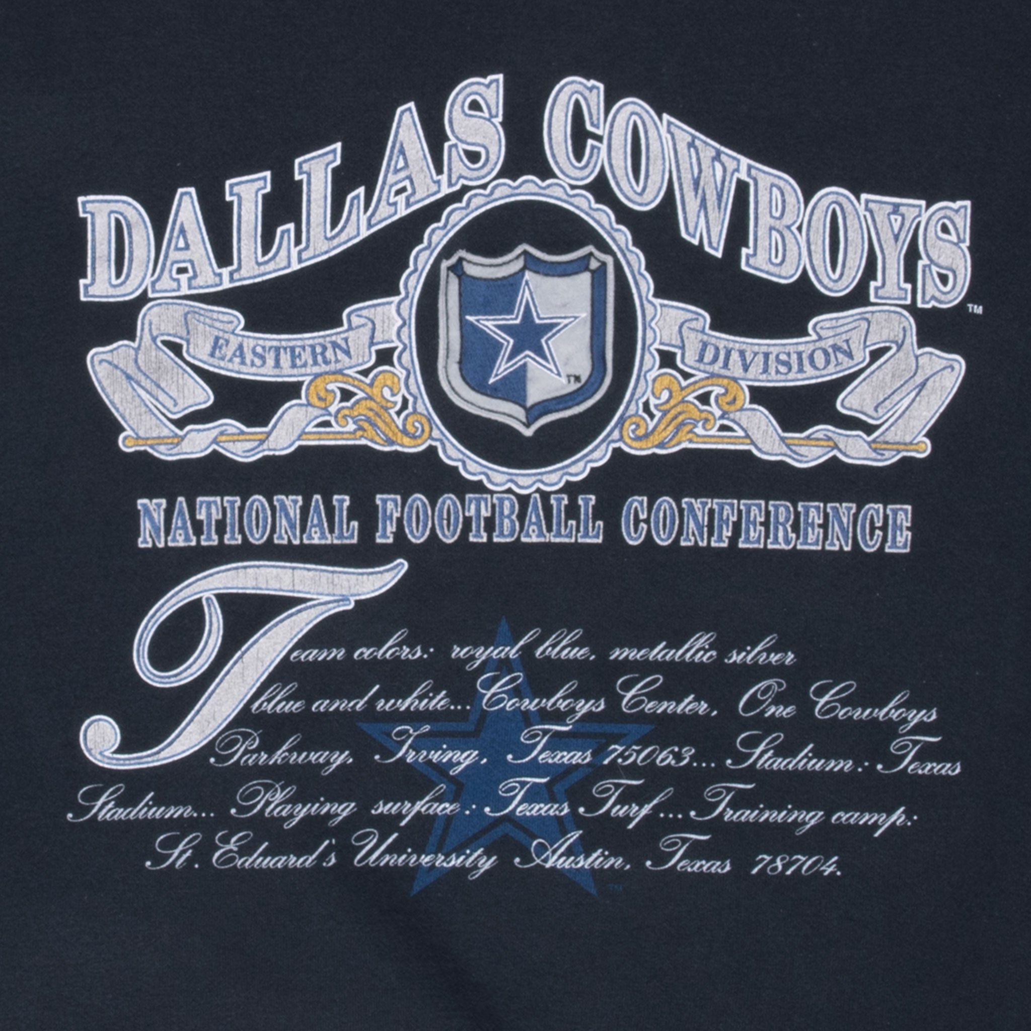 Vintage Nfl Dallas Cowboys Embroidered Sweatshirt 1990S Size XL Made In USA