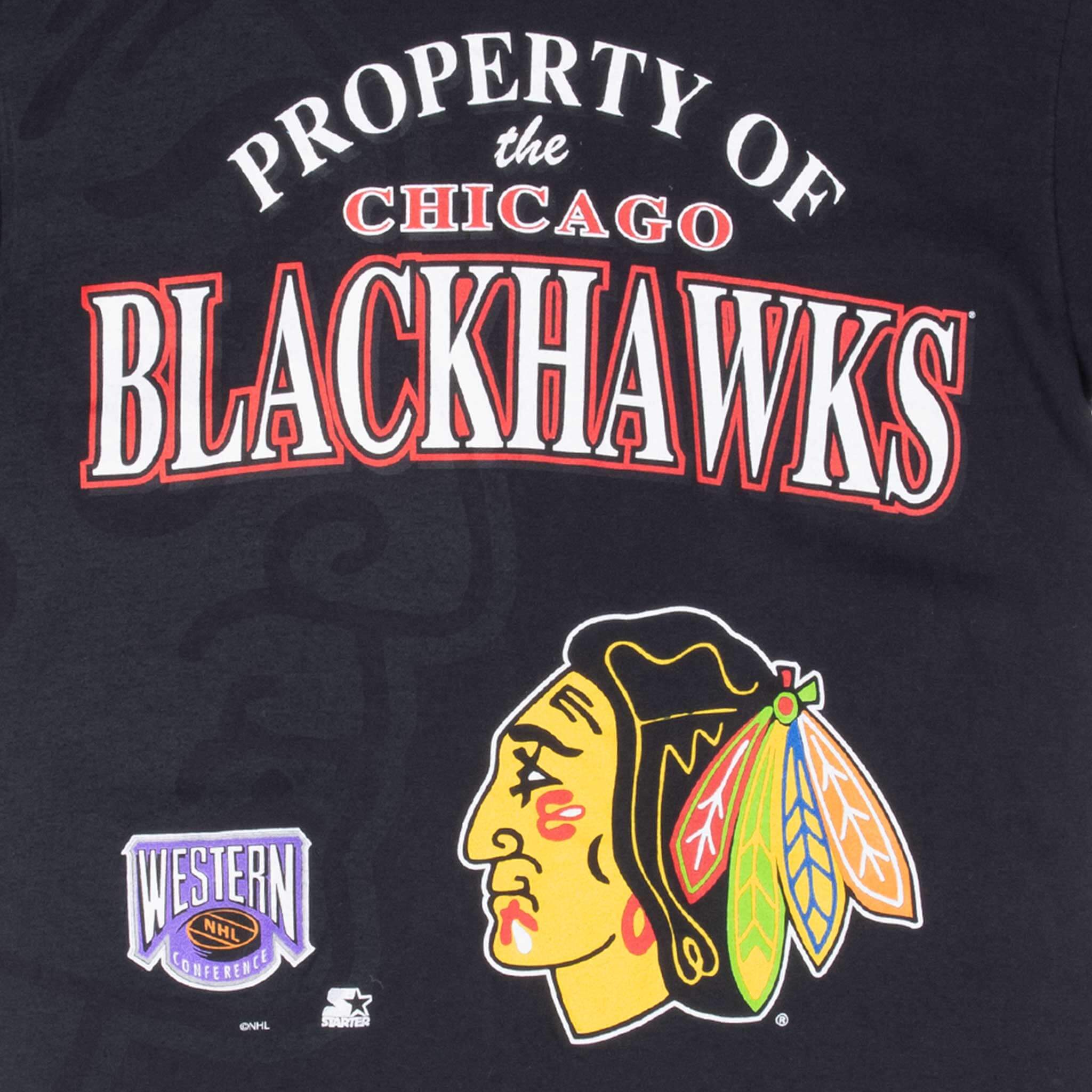 VINTAGE NHL CHICAGO BLACKHAWKS TEE SHIRT 1990S LARGE MADE IN USA
