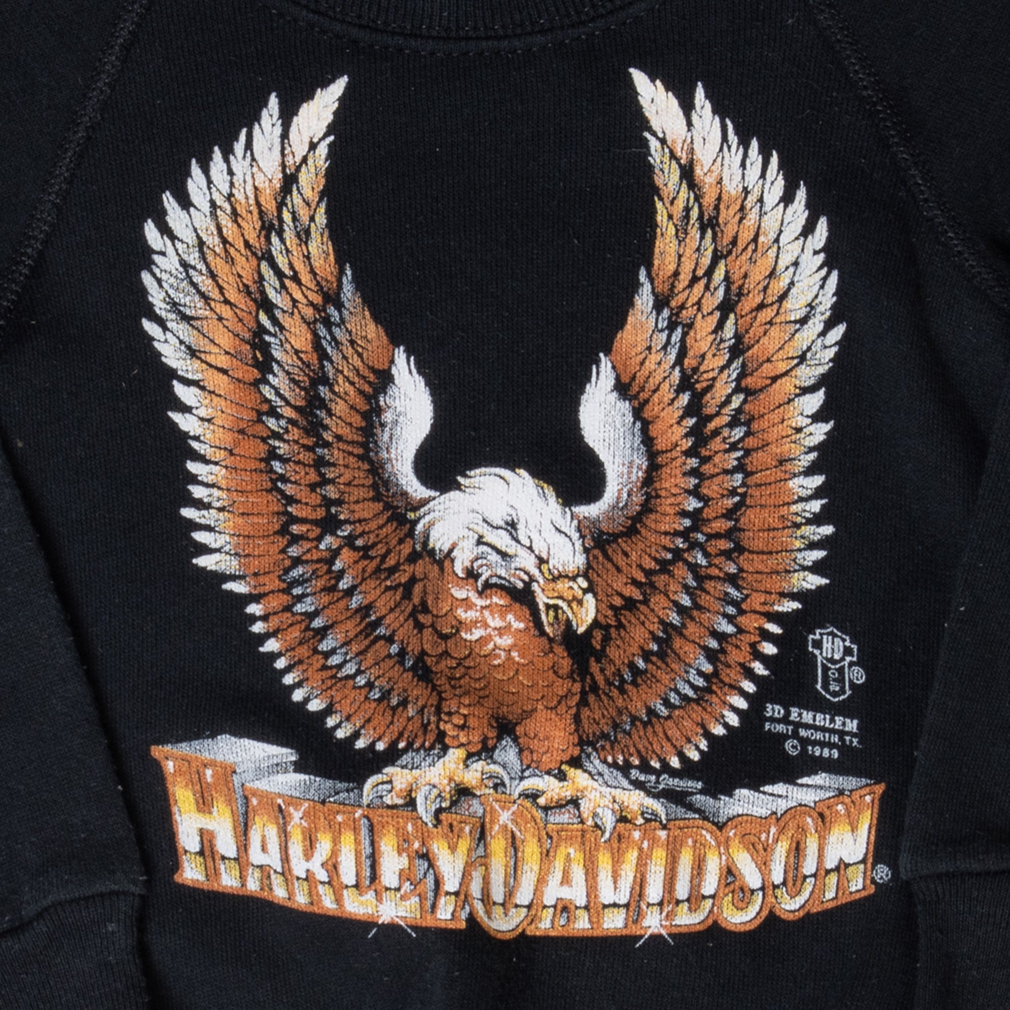 Vintage Harley Davidson 3D Emblems Sweatshirt 1990S Size Small Preschool Made In Usa