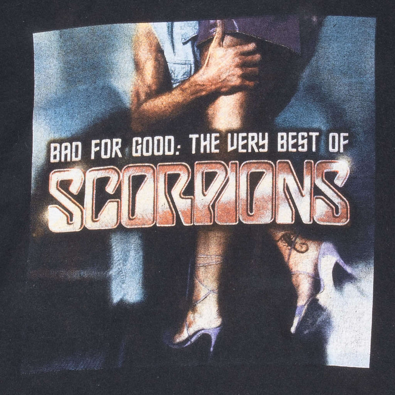 Vintage Scorpions Bad For Good Black Long Sleeve Tee Shirt 2000S Size Large