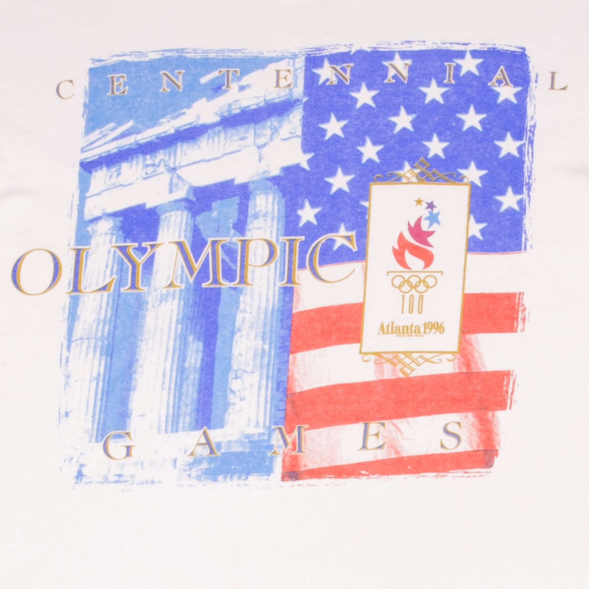 Vintage Atlanta Centennial Olympic Games 1996 Tee Shirt Size Large With Single Stitch Sleeves