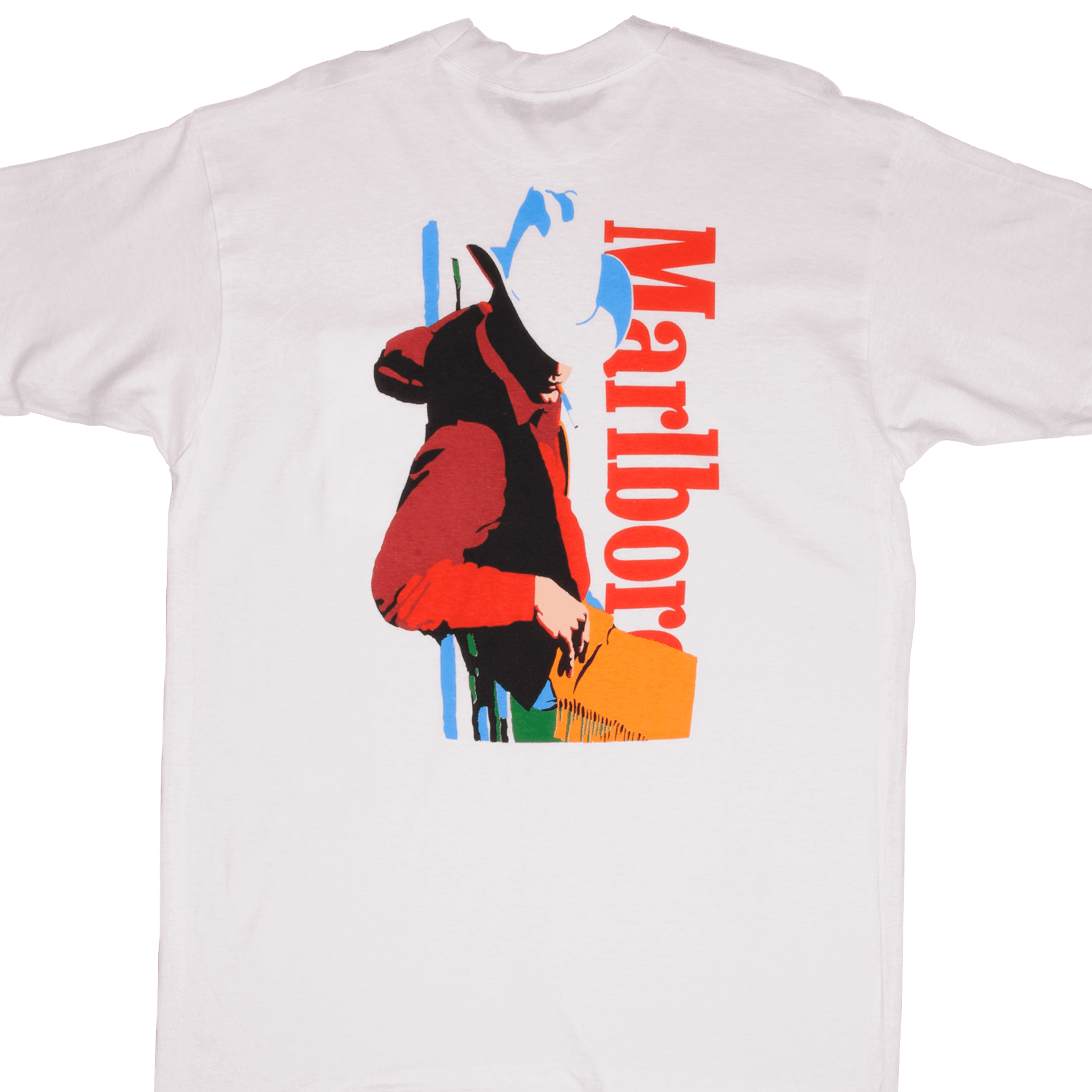 Vintage Marlboro Cowboy Tee Shirt 1990s Size Medium Made In USA With Single Stitch Sleeves