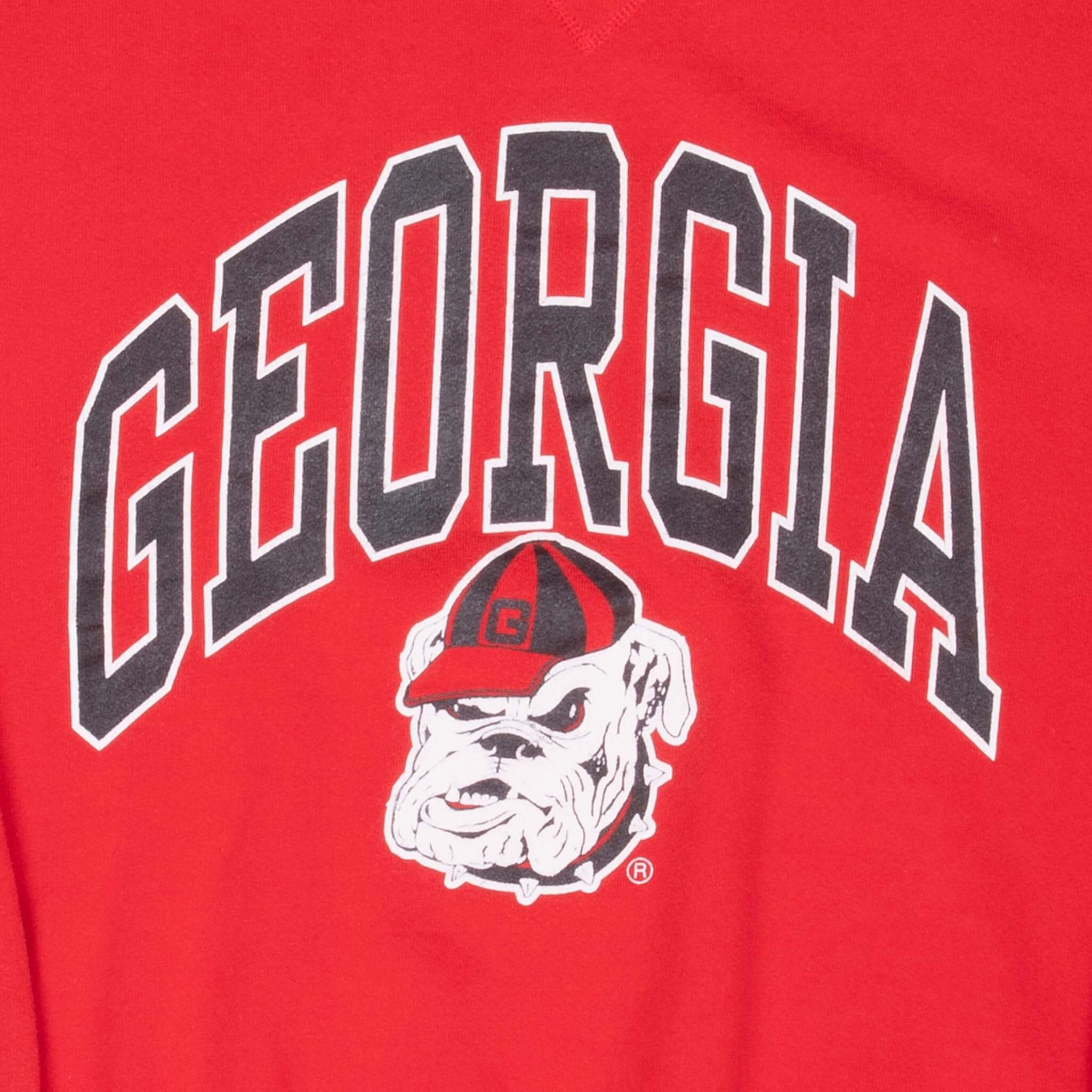 Vintage Ncaa Georgia Bulldogs Red Sweatshirt 1990S Size Large Made In Usa