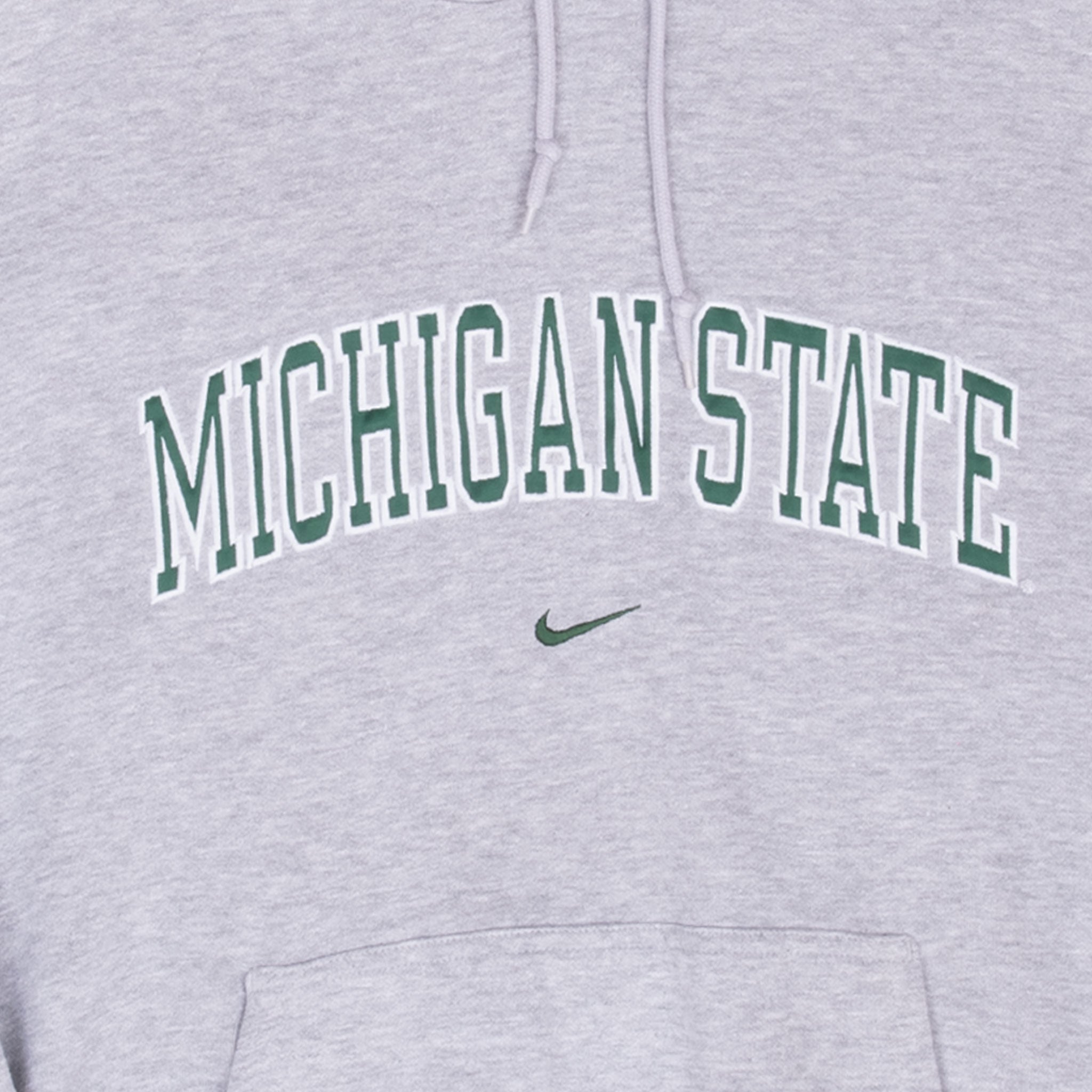 VINTAGE NIKE NCAA MICHIGAN STATE GREY HOODIE SWEATSHIRT 2000S LARGE