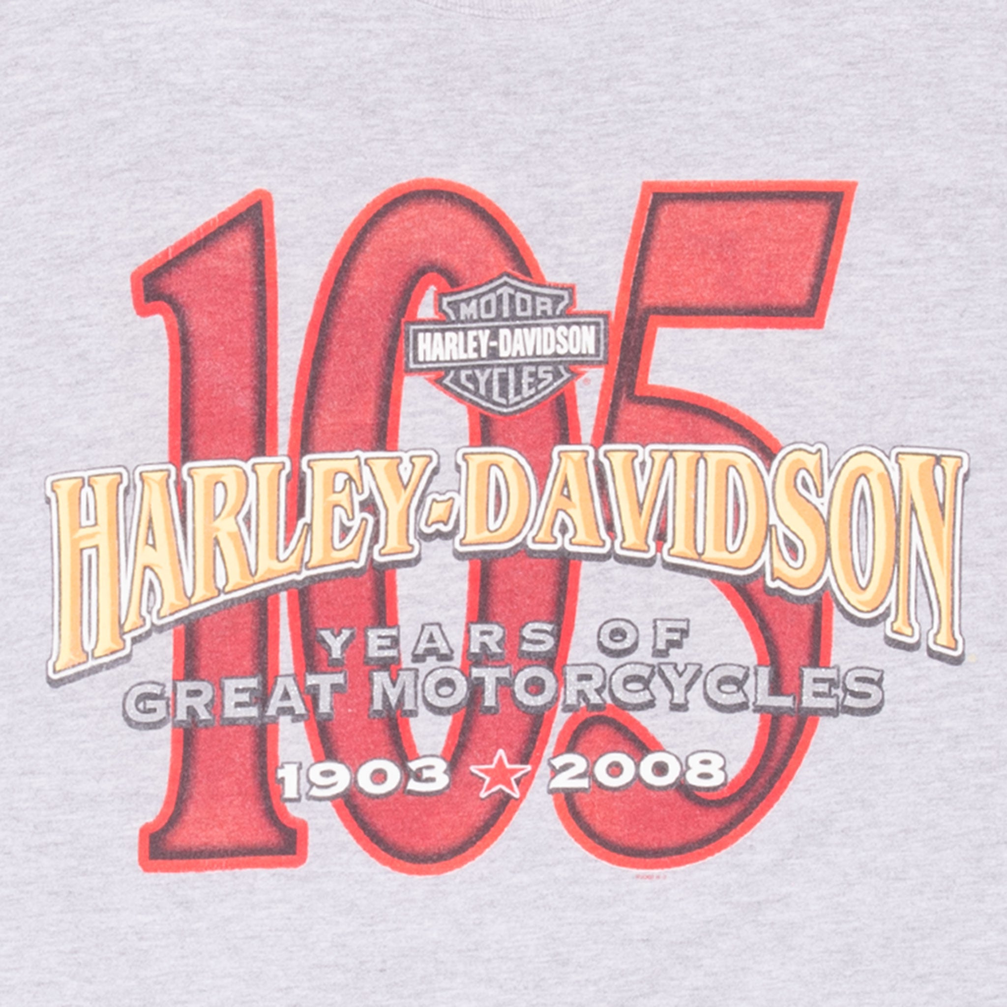 Vintage Harley Davidson 105 Years Anniversary Tee Shirt 2008 Size Large