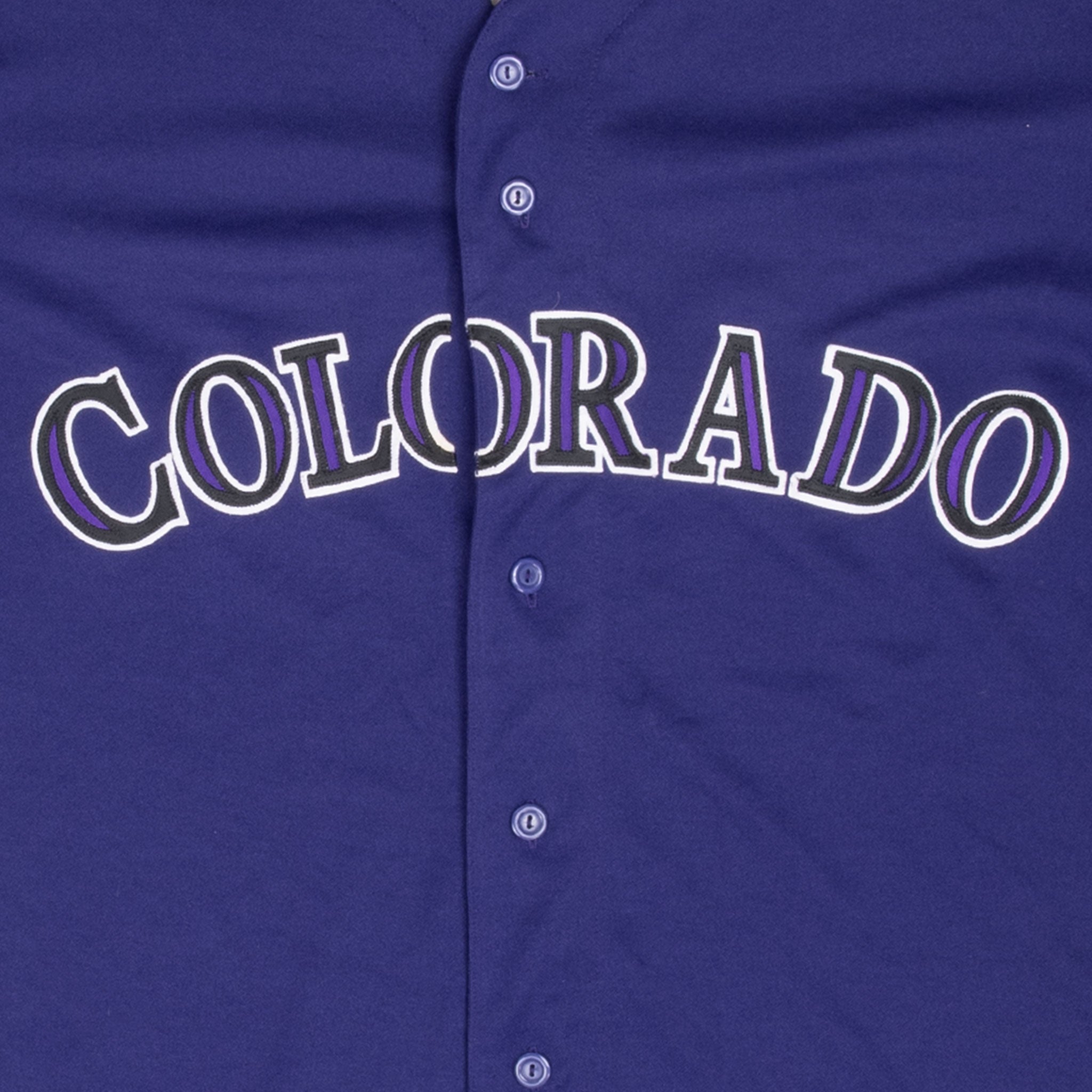 Vintage Mlb Colorado Rockies Purple Jersey Size XL 1990S Made In Usa