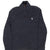 Front upper view of dark grey Polo Ralph Lauren quarter-zip sweater with white pony embroidery