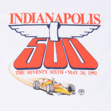 VINTAGE INDIANAPOLIS 500 INDY CAR RACING 1992 WHITE TEE SHIRT XL MADE IN USA
