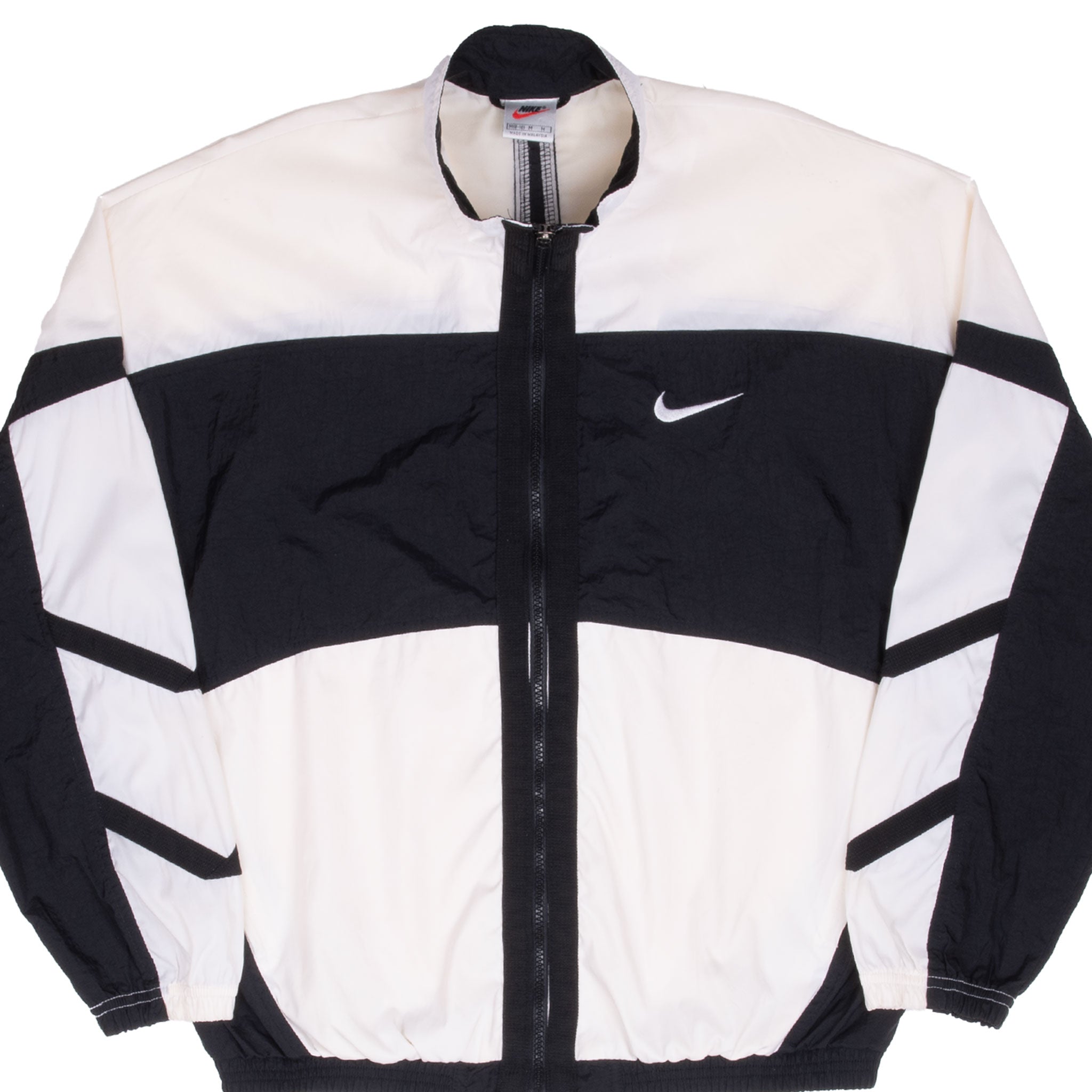 Vintage Nike Classic Swoosh White Windbreaker Jacket 1990S Size Medium Youth