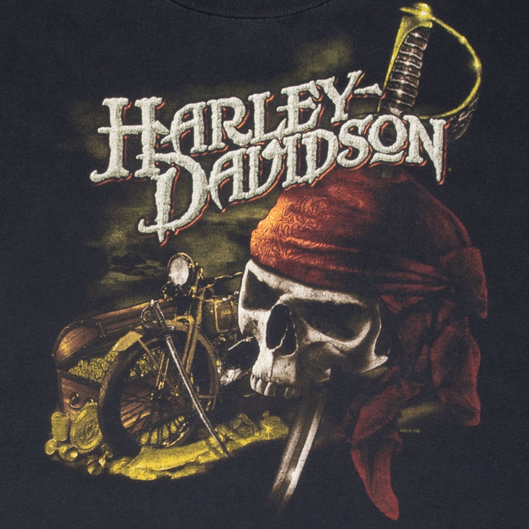 Vintage Harley Davidson Pirate Twin Cities Tee Shirt Size XL