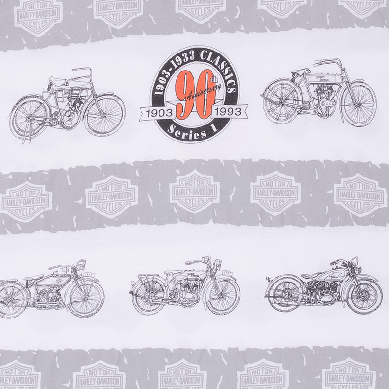 Vintage All Over Print 90th Anniversary Harley Davidson Tee Shirt 1993 Size XL Made In USA With Single Stitch Sleeves