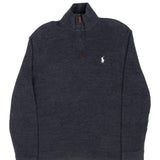 Polo Ralph Lauren Dark Grey Quarter 1/4 Zip Sweater Size Small