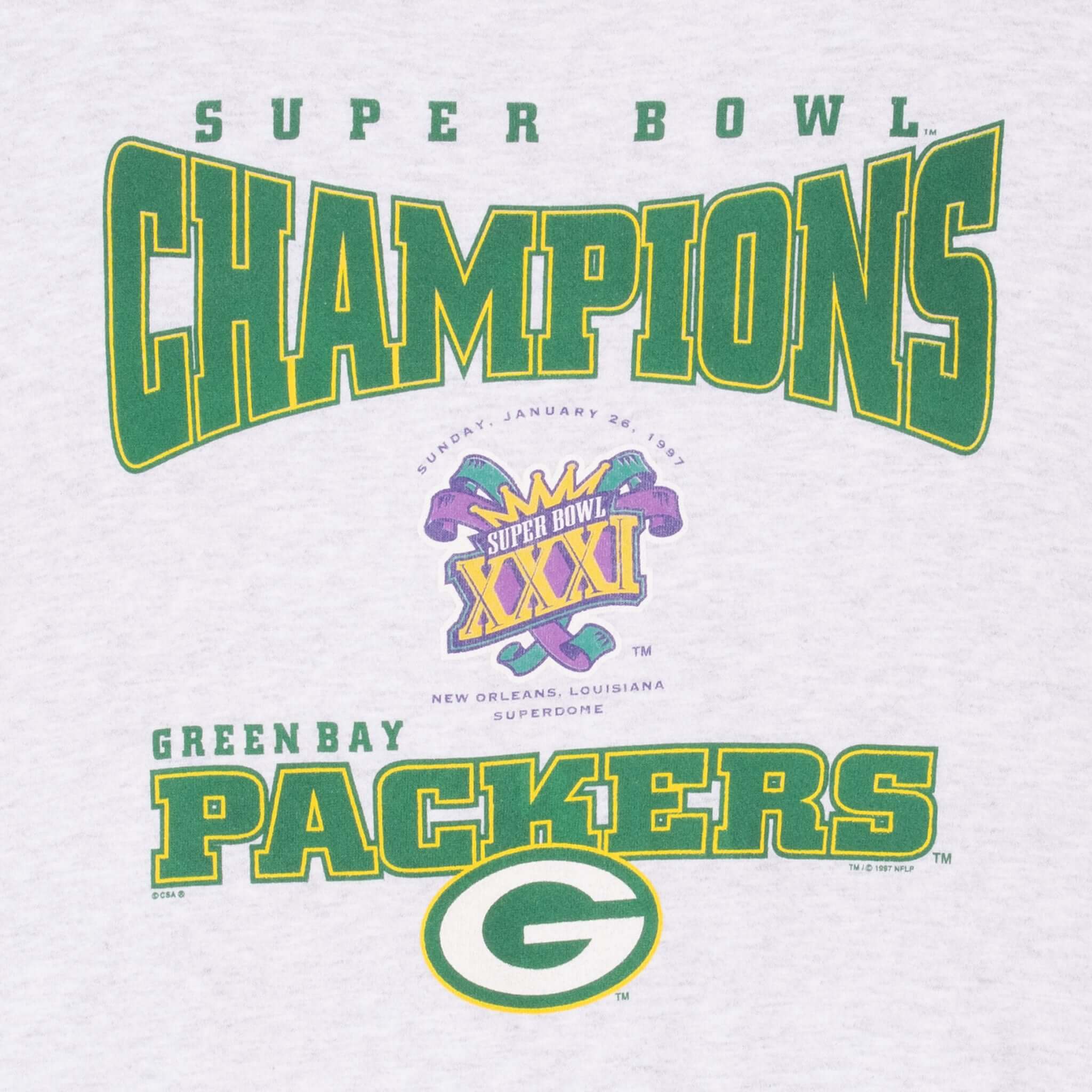 Vintage Nfl Green Bay Packers Super Bowl XXXI Champions 1997 Sweatshirt Size XL Made In USA