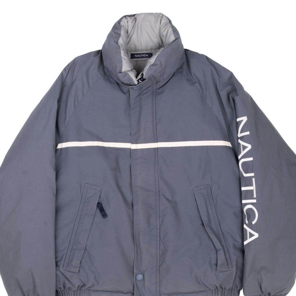 Vintage Nautica Reversible Grey Puffer Jacket 1990S Size Small