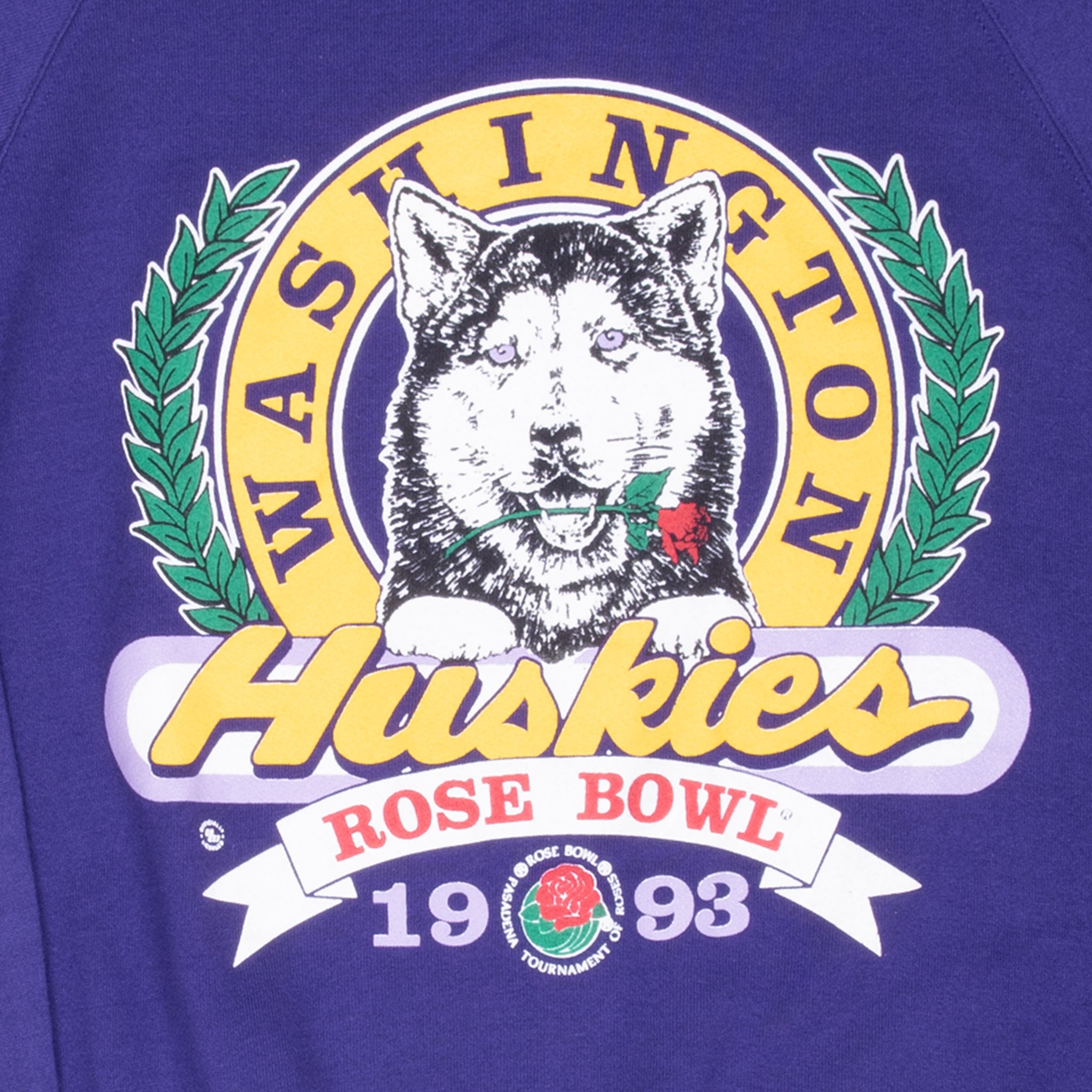 VINTAGE NCAA WASHINGTON HUSKIES ROSE BOWL SWEATSHIRT 1993 2XL MADE IN USA