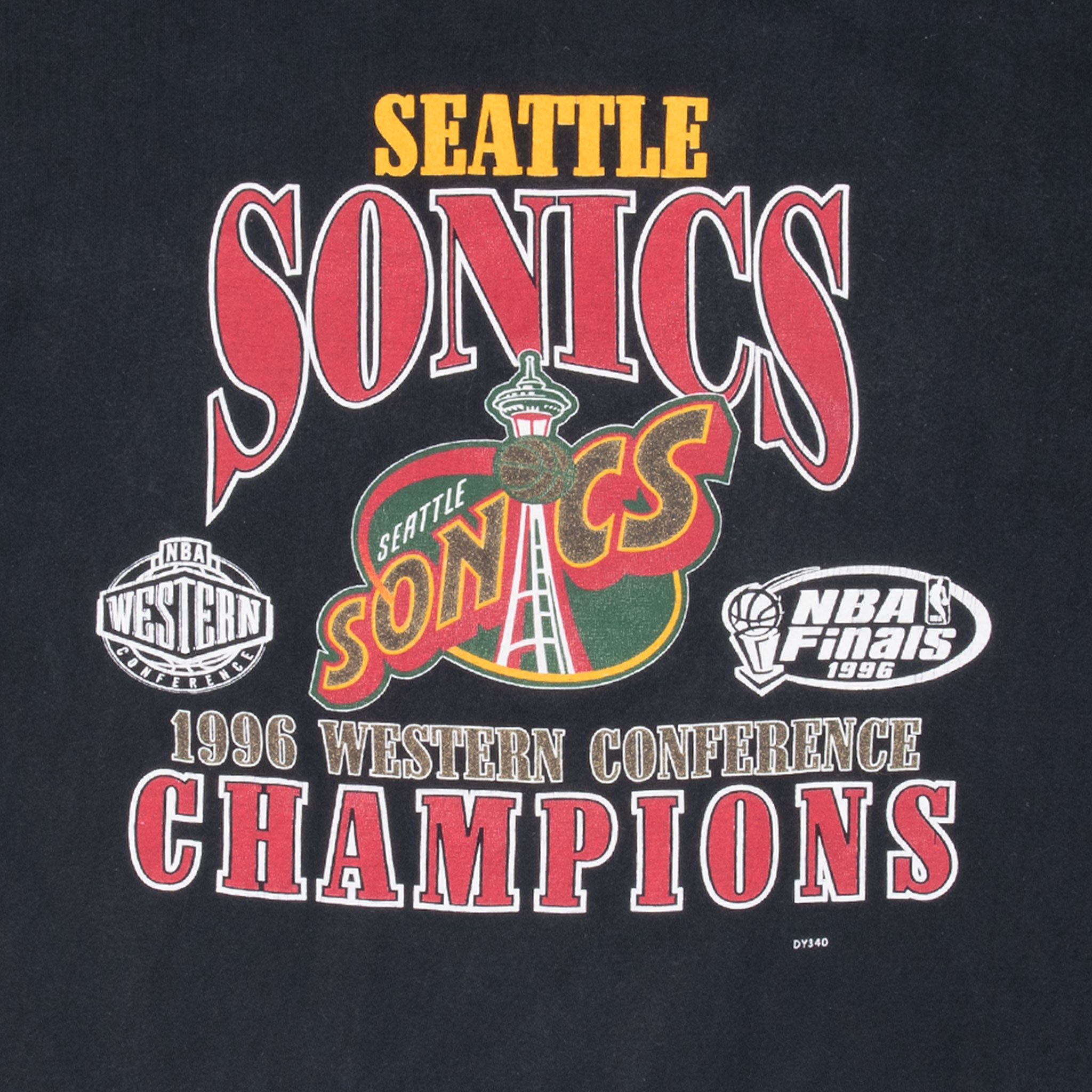 VINTAGE NBA SEATTLE SONICS WESTERN CHAMPIONS 1996 TEE SHIRT XL